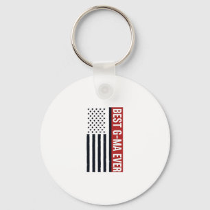 Best G-Ma Ever Patriotic Flag Vector Design_1 Key Ring