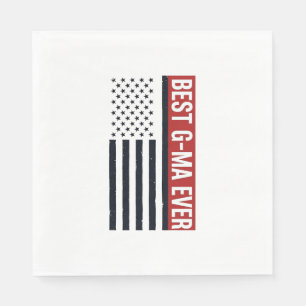 Best G-Ma Ever Patriotic Flag Vector Design_1 Napkin