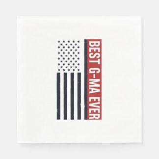 Best G-Ma Ever Patriotic Flag Vector Design_1 Napkin