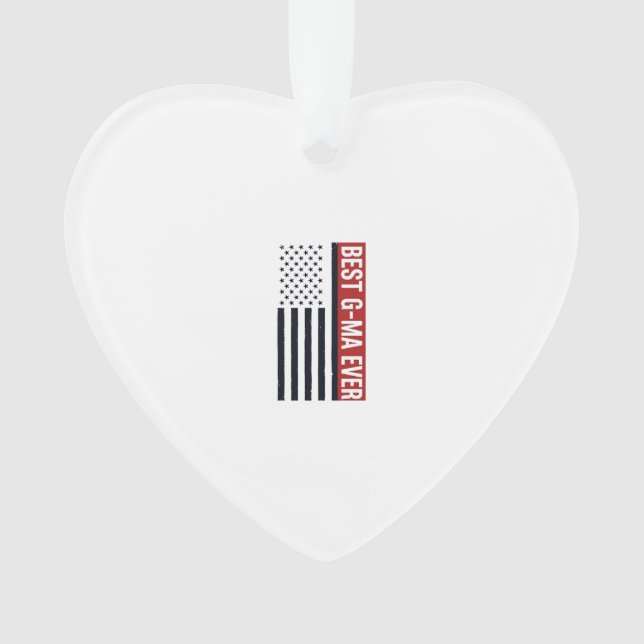 Best G-Ma Ever Patriotic Flag Vector Design_1 Ornament (Front)