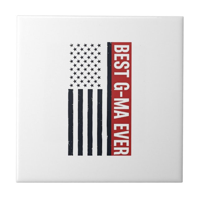 Best G-Ma Ever Patriotic Flag Vector Design_1 Tile (Front)