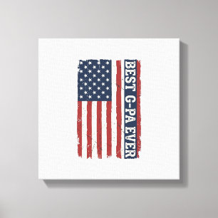 Best G-PA Ever Patriotic Flag Vintage Shirt Design Canvas Print