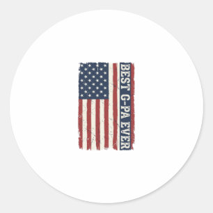 Best G-PA Ever Patriotic Flag Vintage Shirt Design Classic Round Sticker