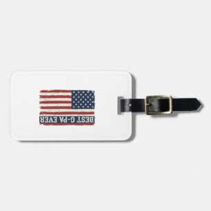 Best G-PA Ever Patriotic Flag Vintage Shirt Design Luggage Tag
