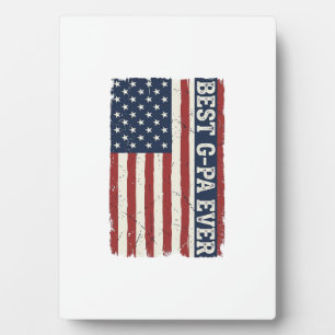Best G-PA Ever Patriotic Flag Vintage Shirt Design Plaque