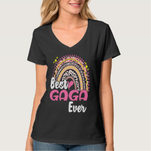 Best Gaga Ever  Pink Leopard Rainbow Mothers Day T-Shirt