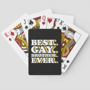 Best Gay Brother Ever Family LGBTQ Pride Rainbow Playing Cards