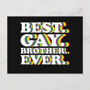 Best Gay Brother Ever Family LGBTQ Pride Rainbow Postcard