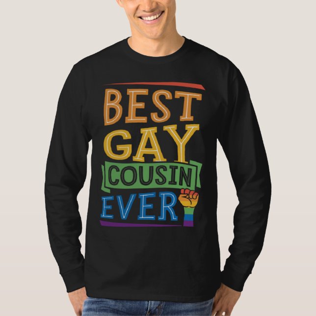 Best Gay Cousin Ever Cute  Gay Pride Family T-Shirt (Front)