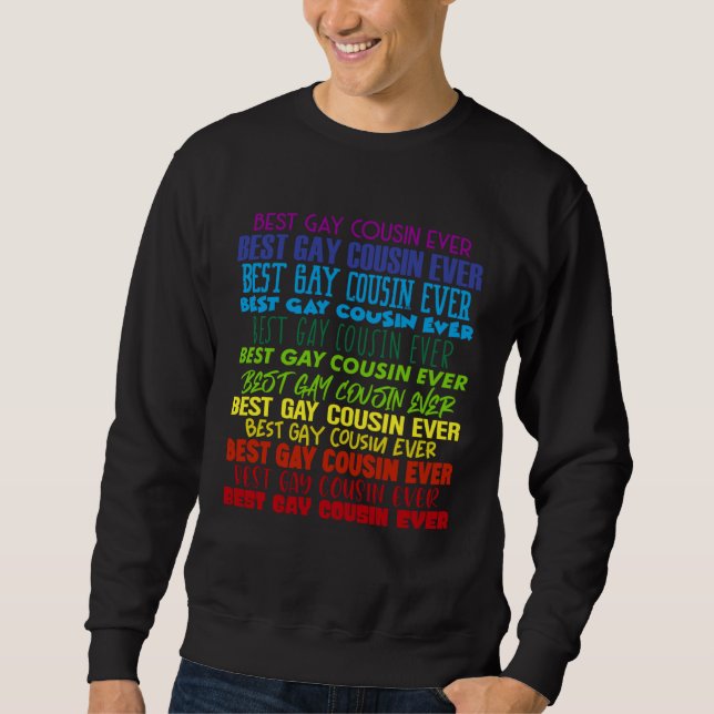 Best Gay Cousin Ever Heart Colorful Transgender Ga Sweatshirt (Front)