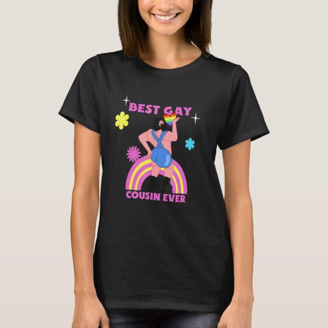 Best Gay Cousin Ever Lgbt Pride Family Costume Gay T-Shirt (Front)