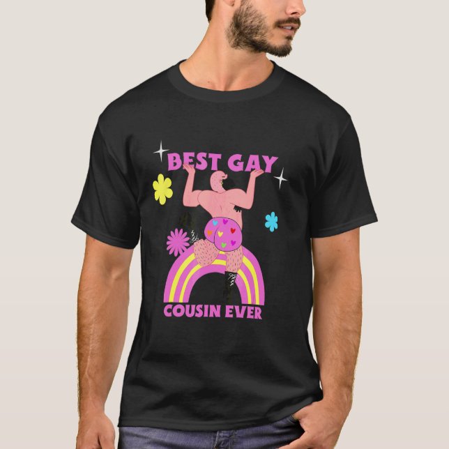 Best Gay Cousin Ever Lgbt Pride Family Costume Gay T-Shirt (Front)