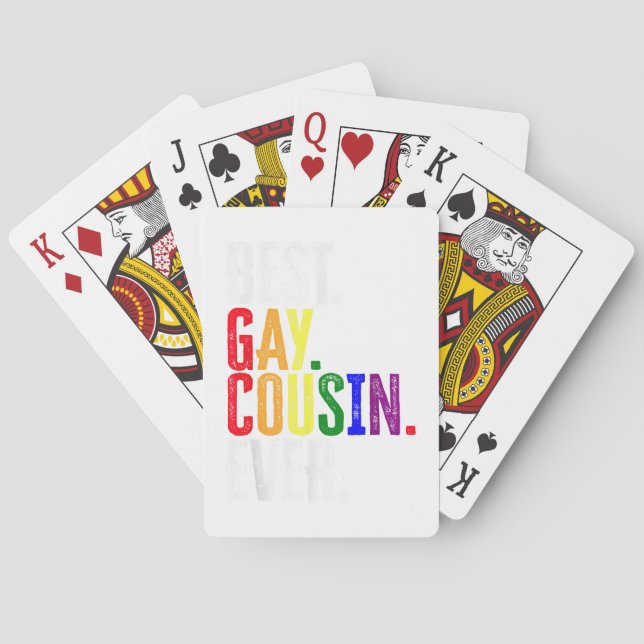 Best Gay Cousin Ever  LGBT Pride  Gay Cousin Gift  Playing Cards (Back)