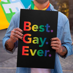 Best Gay Ever   LGBT Pride Rainbow Flag Poster