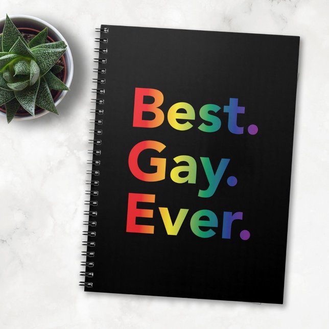 Best Gay Ever LGBT Rainbow Flag Spiral Notebook (Creator Uploaded)