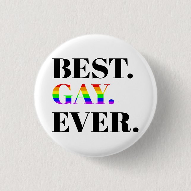 Best Gay Ever MLM Pride 3 Cm Round Badge (Front)