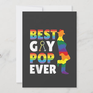 Best Gay Pop Ever LGBT Pride Month Grandpa Dad Invitation