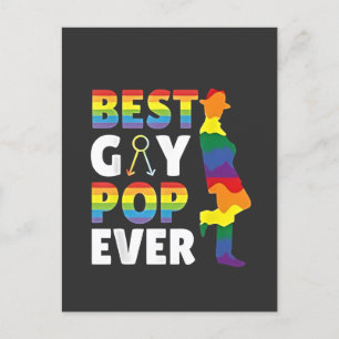 Best Gay Pop Ever LGBT Pride Month Grandpa Dad Invitation Postcard