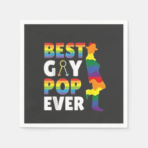 Best Gay Pop Ever LGBT Pride Month Grandpa Dad  Napkin