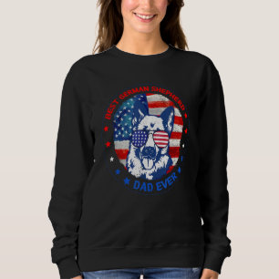 Best German Shepherd Dad Ever American Flag Dog Fa Sweatshirt