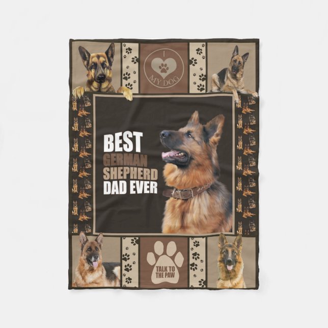 Best German Shepherd Dad Ever Fleece Blanket (Front)