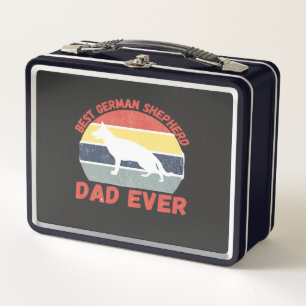 Best German Shepherd dad ever quote Funny Shepherd Metal Lunch Box