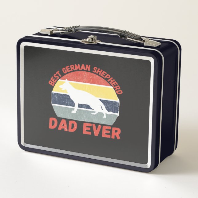 Best German Shepherd dad ever quote Funny Shepherd Metal Lunch Box (Front)