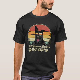 Best German Shepherd Dad Ever Vintage Retro Dog Fa T-Shirt