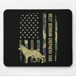 Best German Shepherd Dog Dad Camouflage American F Mouse Pad