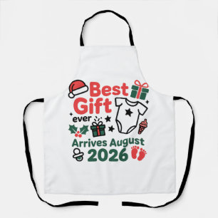 Best Gift Arrives in August 2026 Christmas Couples Apron