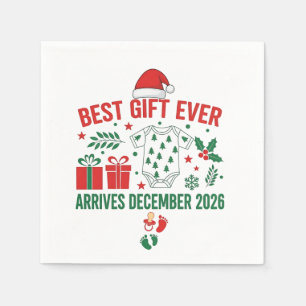 Best Gift Arrives in December 2026 Christmas Napkin