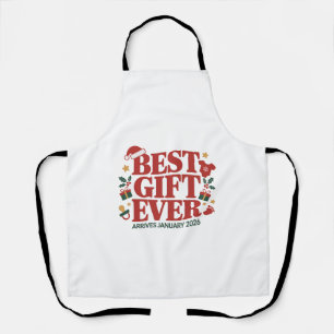 Best Gift Arrives in January 2026 Christmas Couple Apron