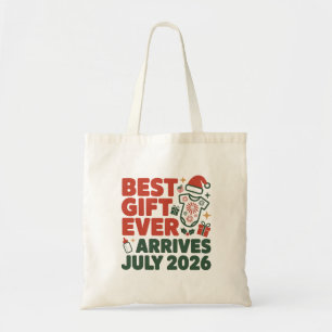Best Gift Arrives in July 2026 Christmas Couples Tote Bag