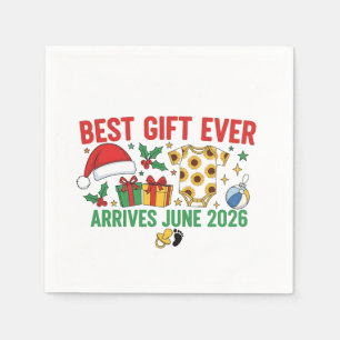 Best Gift Arrives in June 2026 Christmas Couples Napkin