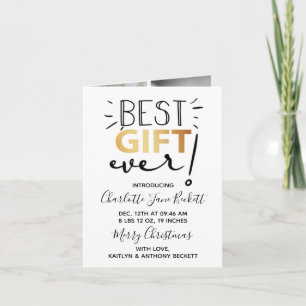 Best Gift Ever! 6 Photo Christmas Birth Holiday Card