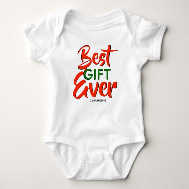 Best Gift Ever Baby Christmas Outfit Bodysuit (Front)