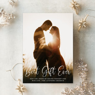 Best Gift Ever Baby Pregnancy Christmas Photo Holiday Card