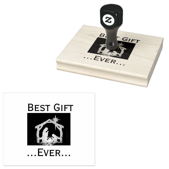 Best Gift Ever Christian Christmas  Rubber Stamp (Stamped)