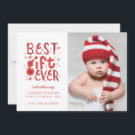 Best Gift Ever Christmas Birth Announcement<br><div class="desc">This Christmas photo card doubles as a holiday birth announcement with the phrase "best gift ever" alongside a photo of your newborn. Personalise it with your new baby's birth details and family name.</div>