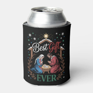 Best Gift Ever Christmas Nativity Manger Scene Can Cooler