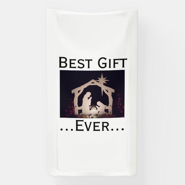 Best Gift Ever Christmas Nativity Story Banner (Vertical)