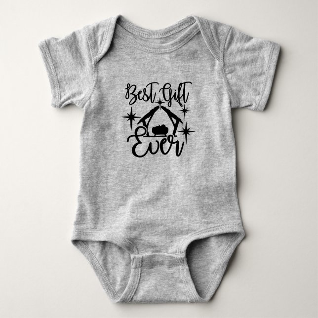 Best Gift Ever Nativity Scene  Baby Bodysuit (Front)