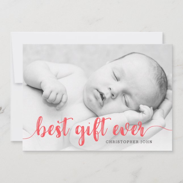 Best Gift Ever Newborn First Christmas Full Photo Announcement (Front)