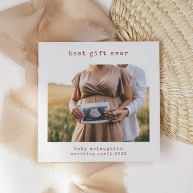 Best Gift Ever Pregnancy Announcement Holiday Card (Creator Uploaded)