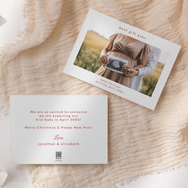 Best Gift Ever Ultrasound Pregnancy Holiday Card (Creator Uploaded)
