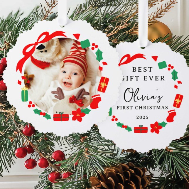 Best Gift First Christmas Tree Decoration Card (Creator Uploaded)