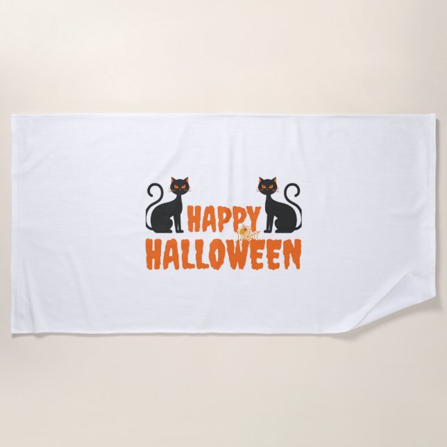 best gift for halloween happy halloween beach towel (Front)