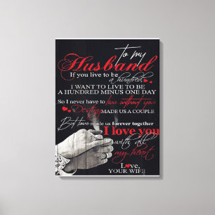 Best Gift For Husband To My Husband Quotes Canvas Print