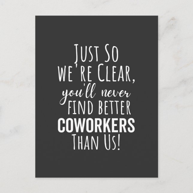 BEST GIFT FOR LEAVING COWORKERS POSTCARD (Front)
