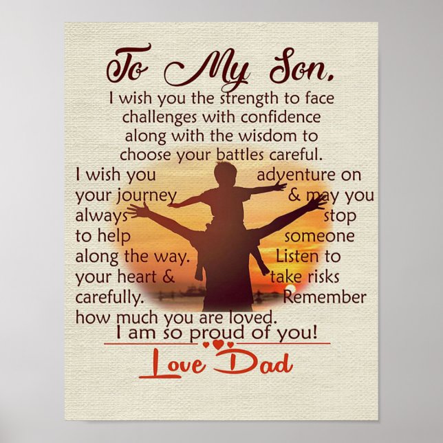 Best Gift For Son | To My Son Quotes Poster (Front)